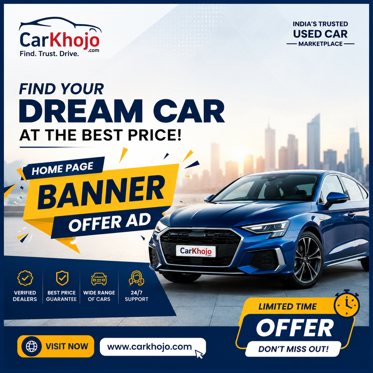 Homepage Banner Ad of your car or offer with link